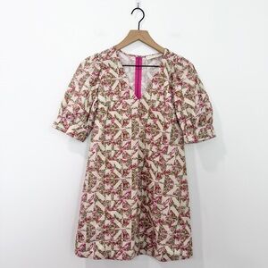 Marie Oliver Women’s Ola Dress In Everglade Patchwork Puff Sleeve Size XS